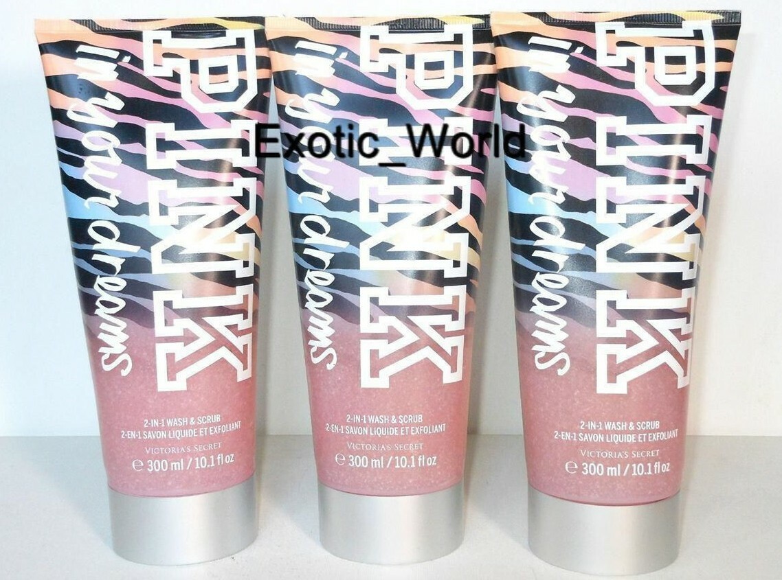 VICTORIA'S SECRET PINK IN YOUR DREAMS 2-IN-1 WASH & SCRUB 10.1 OZ EACH (3/SET)