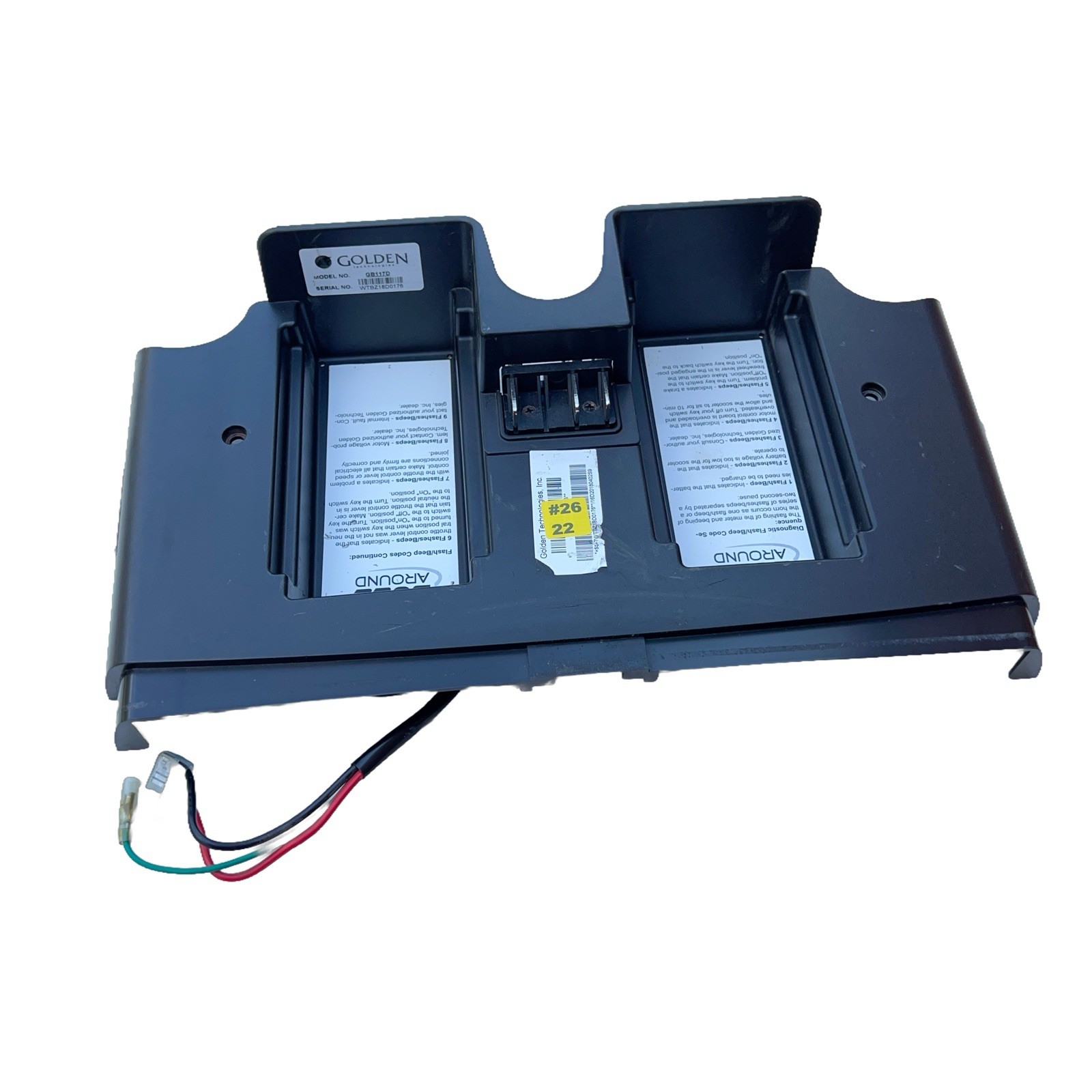 BATTERY BOX RECEIVER HOLDER FLOOR PLASTIC SHROUD GOLDEN BUZZAROUND XL SCOOTER