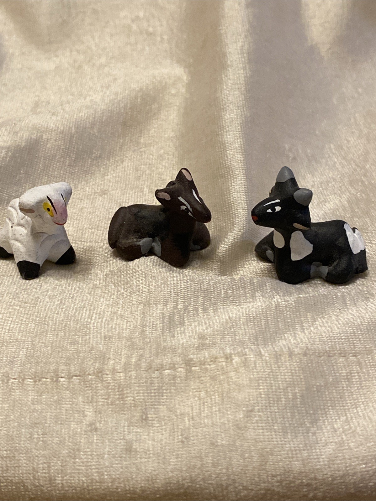 VTG Peru Nativity Set 9 pc Figures & Base Handmade Clay *Read* missing 2