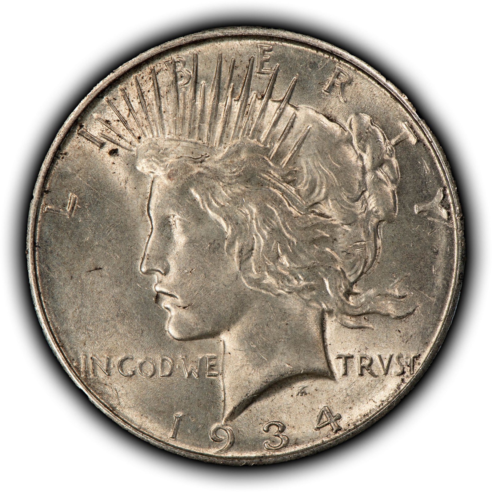 1934-D $1 Silver Peace Dollar - AU/UNC - SKU-D7823