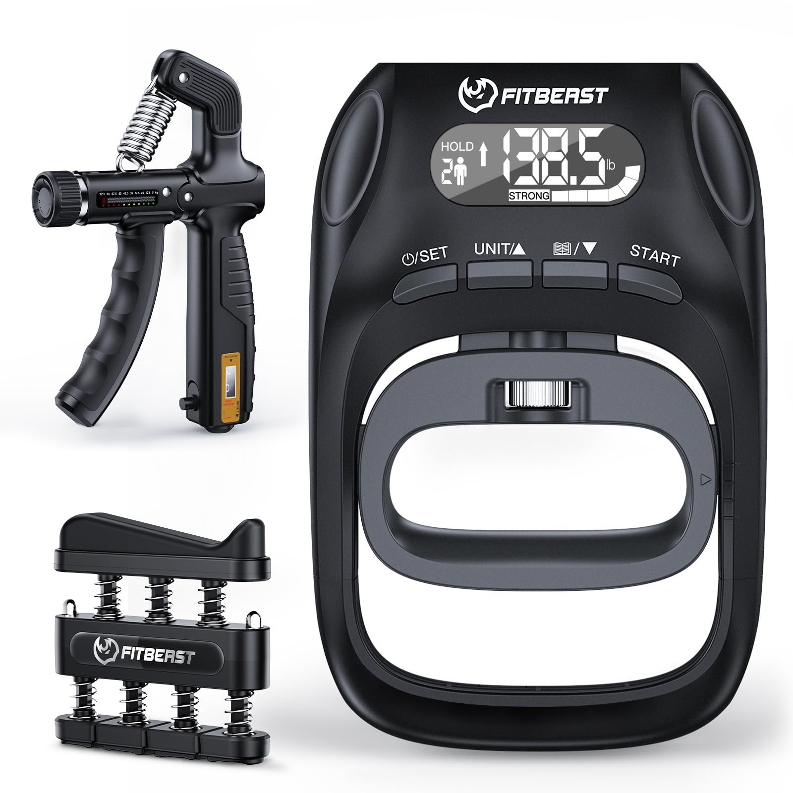 Grip Strength Trainer Kit, Digital Grip Strength Tester with Adjustable Hand ...