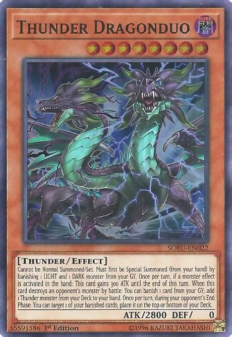 Yugioh Thunder Dragonduo Unlimited Super Rare SOFU-EN022 NM