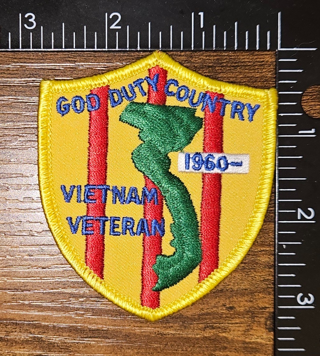 God Duty Country Vietnam Veteran 1960- Military Commemorative Patch