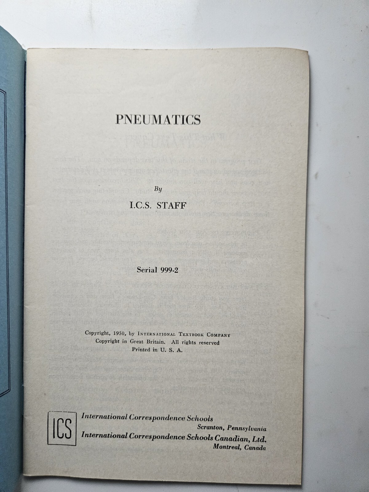 Pneumatics By I.C.S. Staff