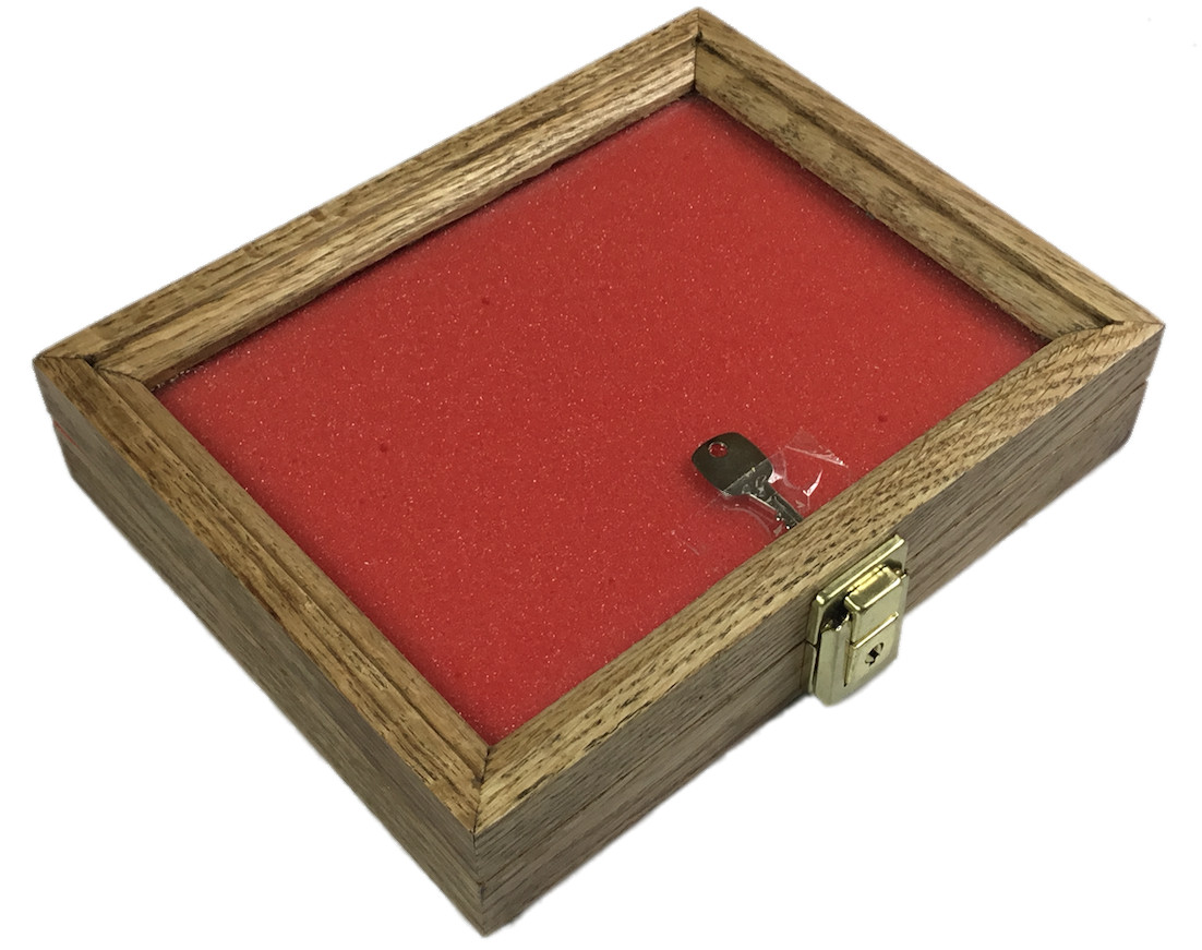 Oak Wood Display Case 7 1/2 x 9 1/2 x 2 for Arrowheads Knives Coins & More