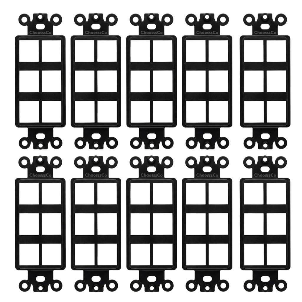 ChaosssCo 6 port wall plate adapter 10 pack black