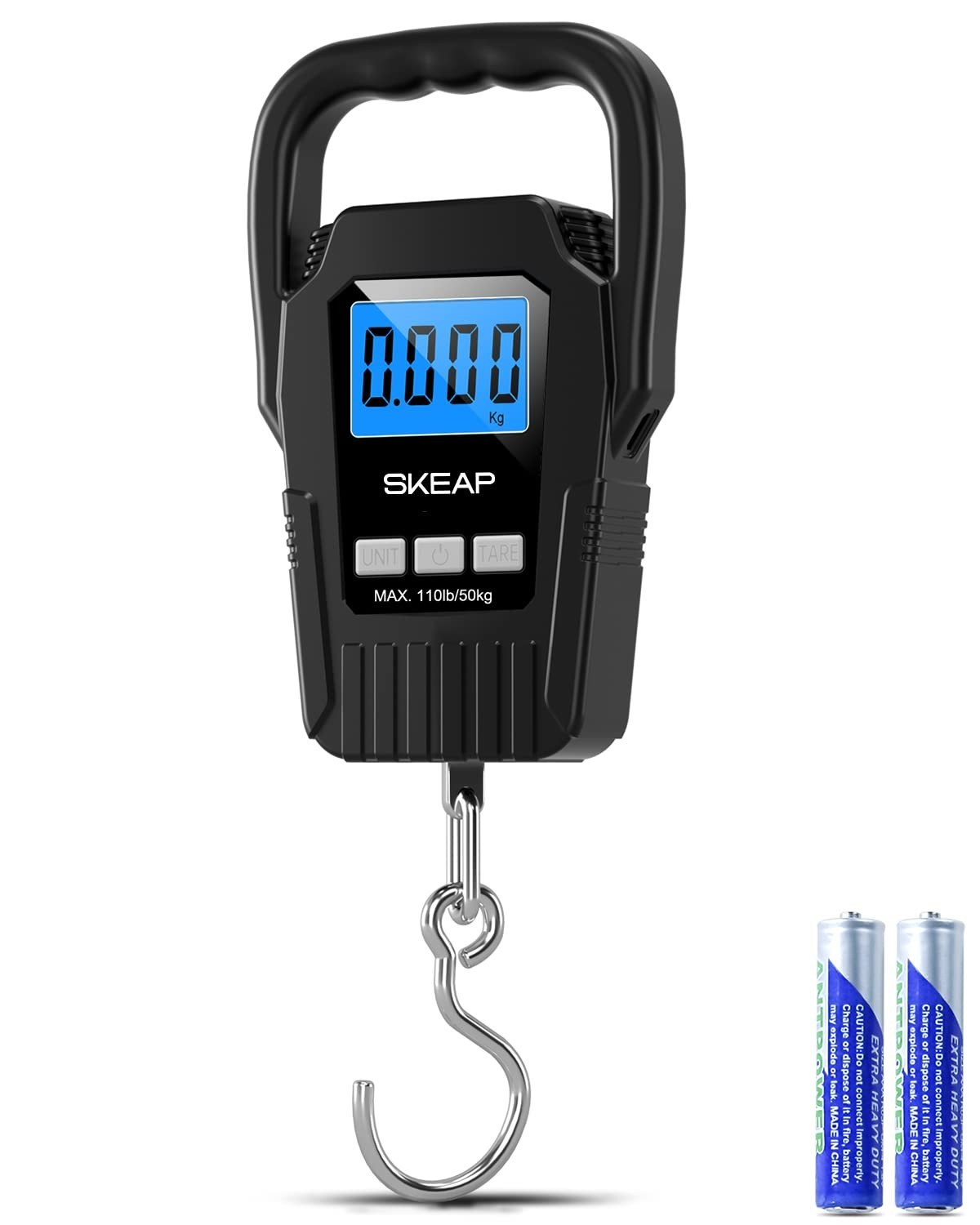 Portable Hanging Scale with Data Lock & Backlit Display - 110lb Capacity