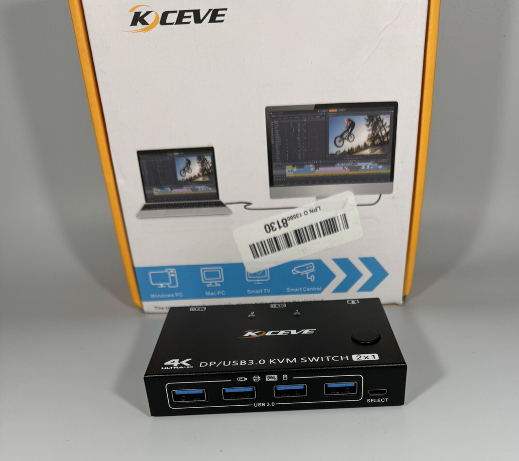 KCEVE DP/USB3.0 KVM SWITCH 2x1