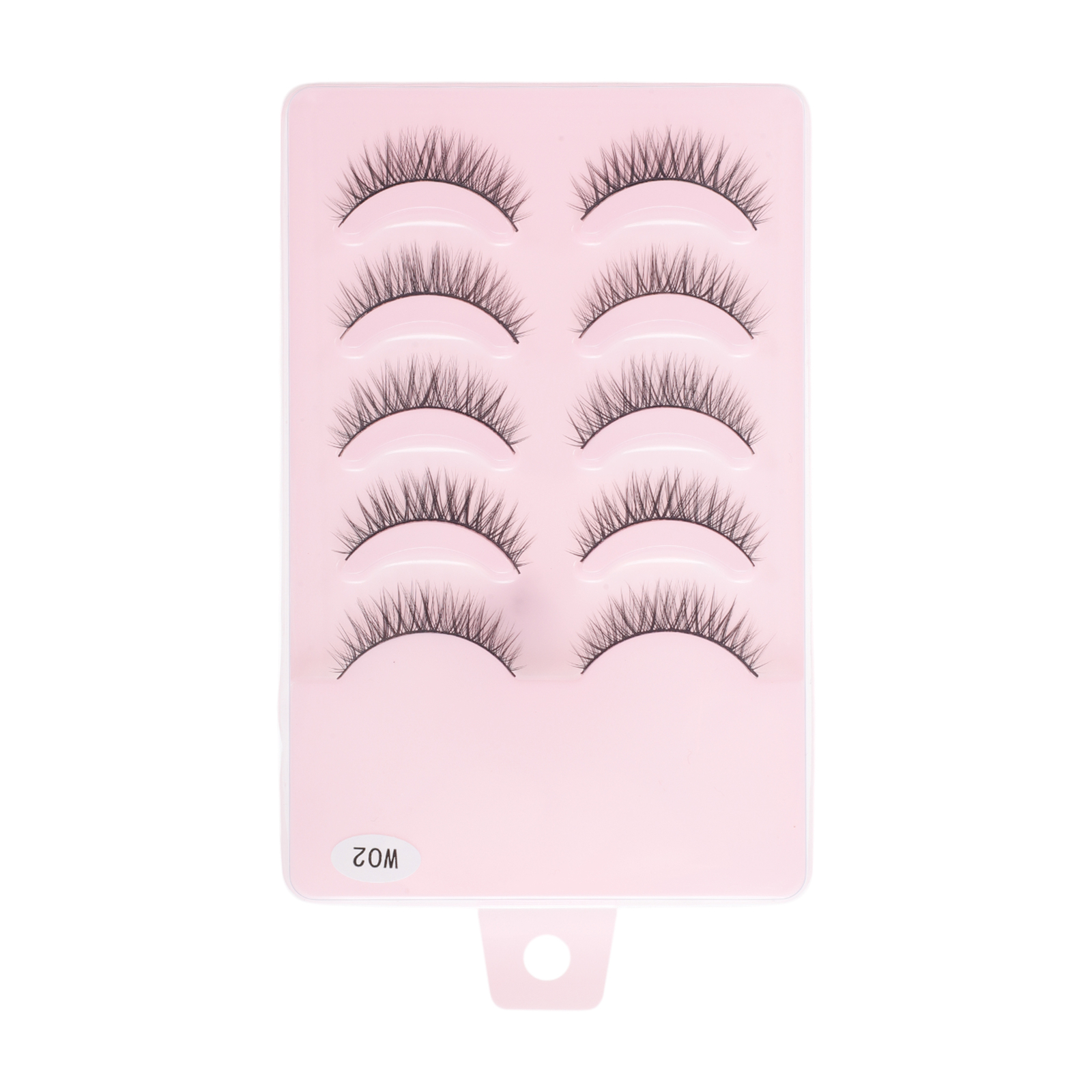 Natural False Eyelashes for Makeup Black W02 5 Pair