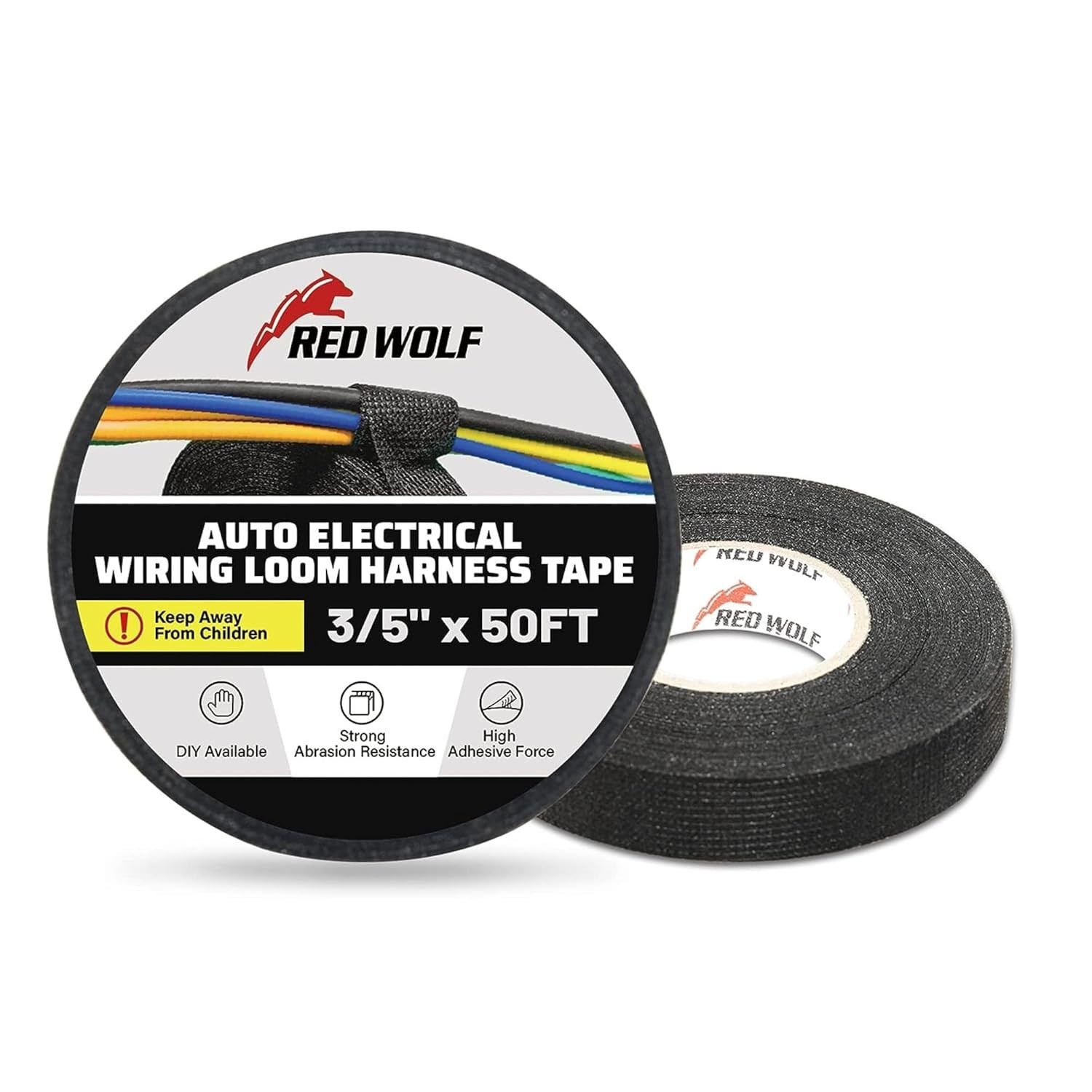 High Temp Wire Harness Tape Self Adhesive Cloth Automotive Tape 3/5" x50FT 2x