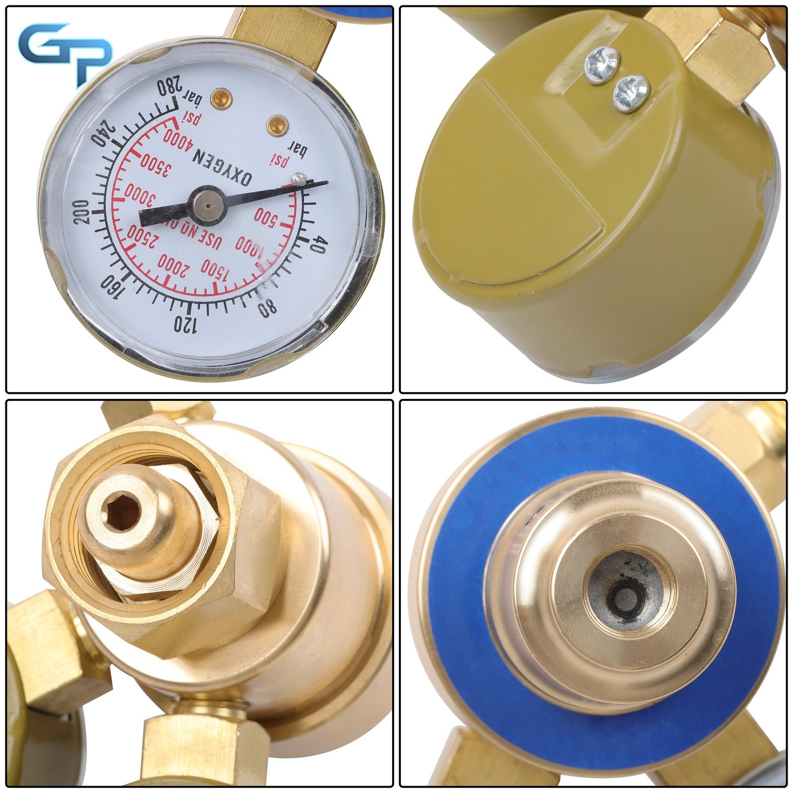 Professional Welding Oxygen Regulator, 2" Gauge Brass Design, CGA540 Fitting