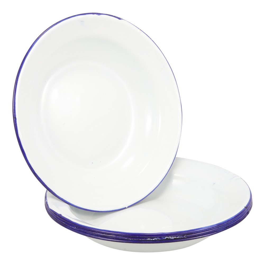 4 Pcs Enamel Food Tray Ceramic Dessert Plates Dinnerware Enamelware