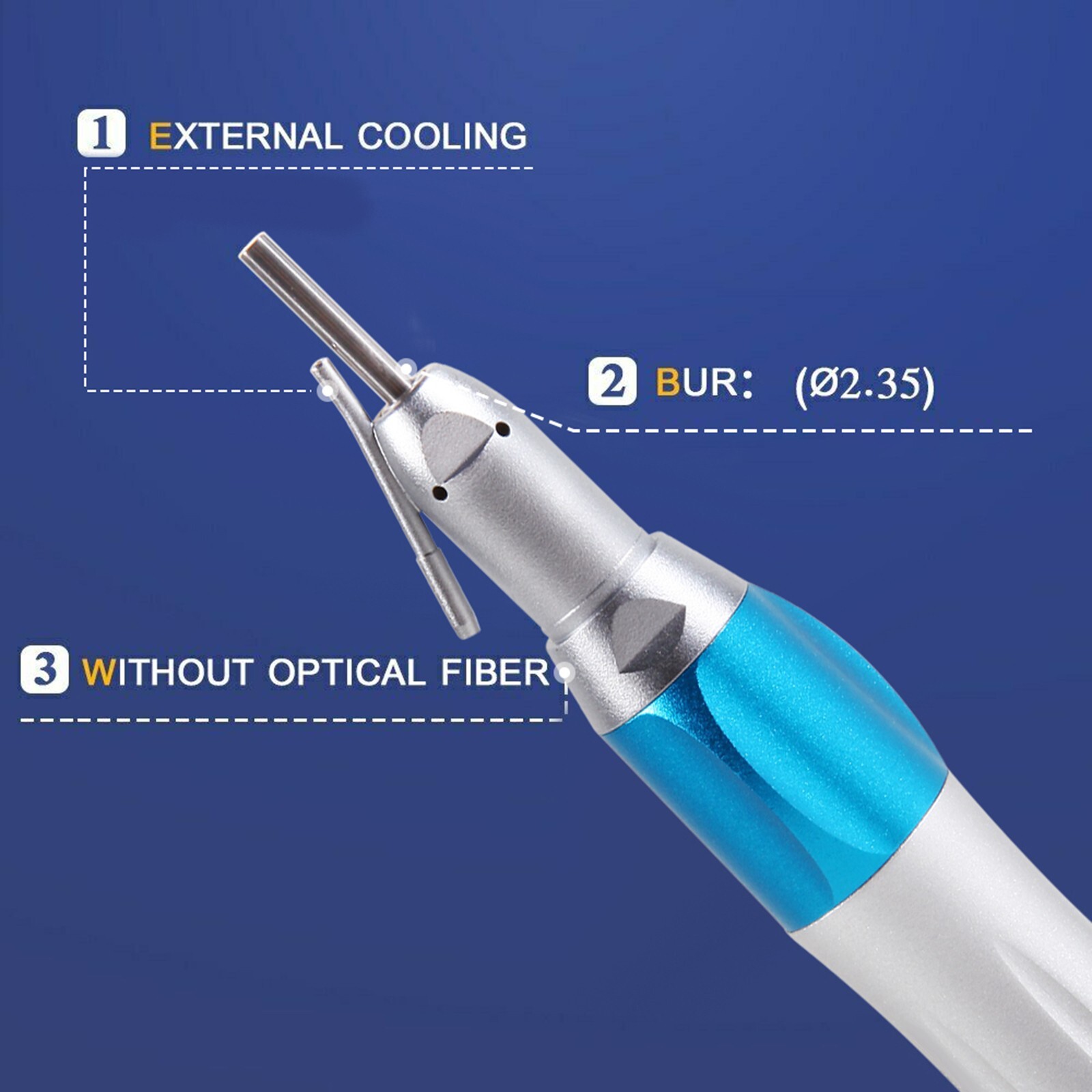 Surgical Dental Straight Handpiece 1:1 NoseCone External Irrigation Low Speed OR