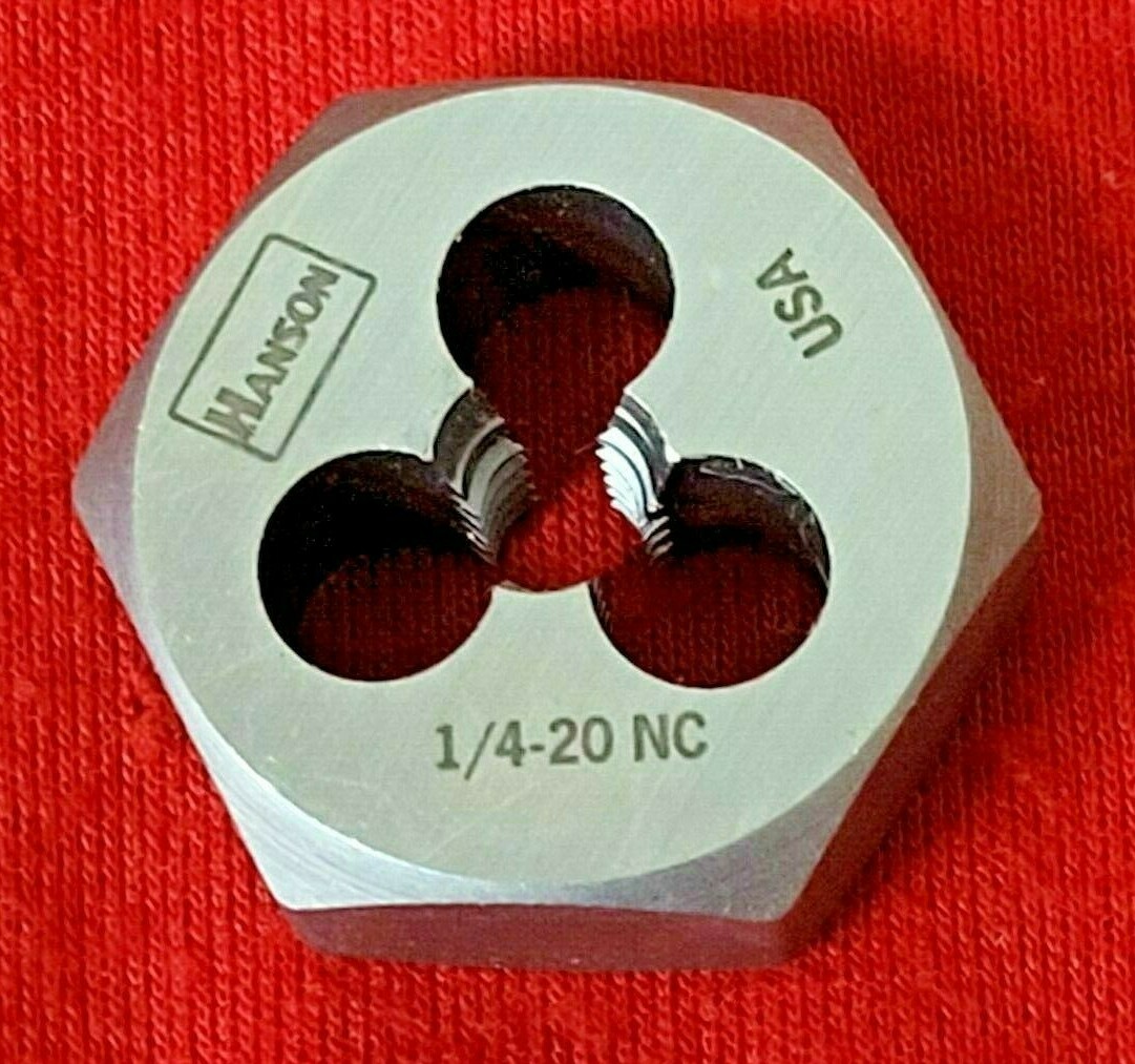 1/4-20 NC X 1" Hex Die Irwin Hanson 6520 ZR Rethreading Carbon Steel USA