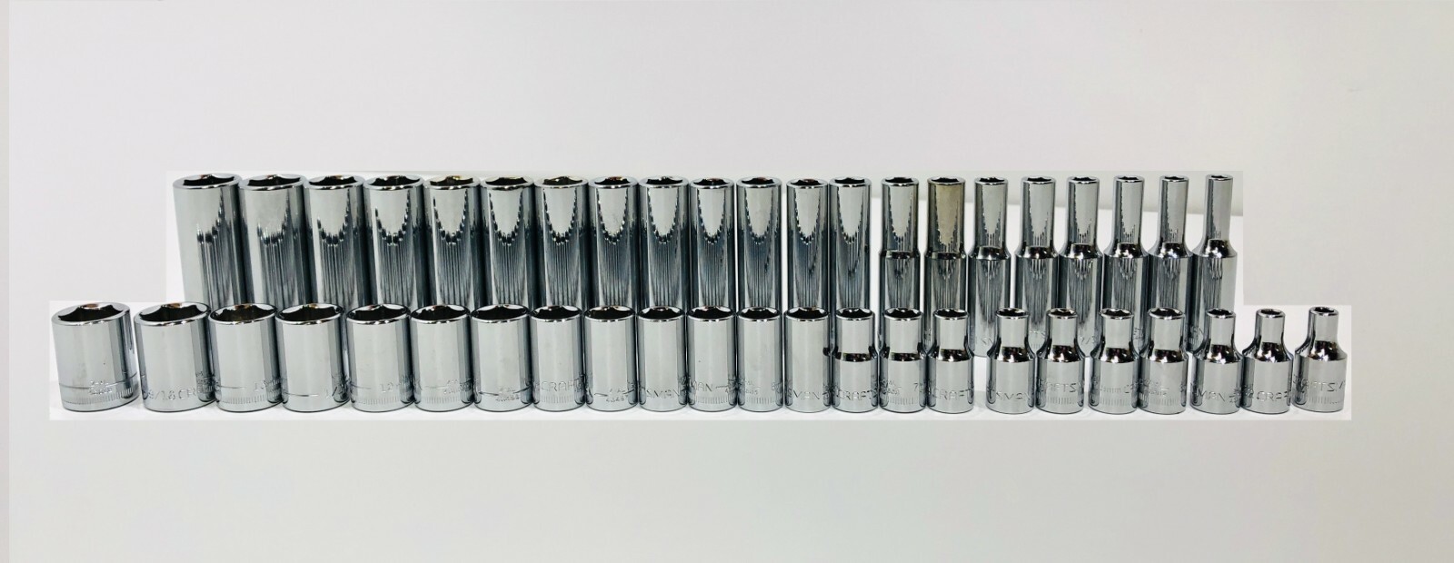 NEW CRAFTSMAN 44 pc SAE STANDARD+METRIC MM 1/4" DRIVE 6 POINT SOCKET SET 21 + 23