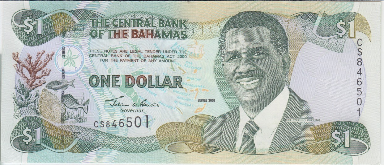Bahamas banknote P.69 1 Dollar 2001, UNC  We Combine  yyy  2001