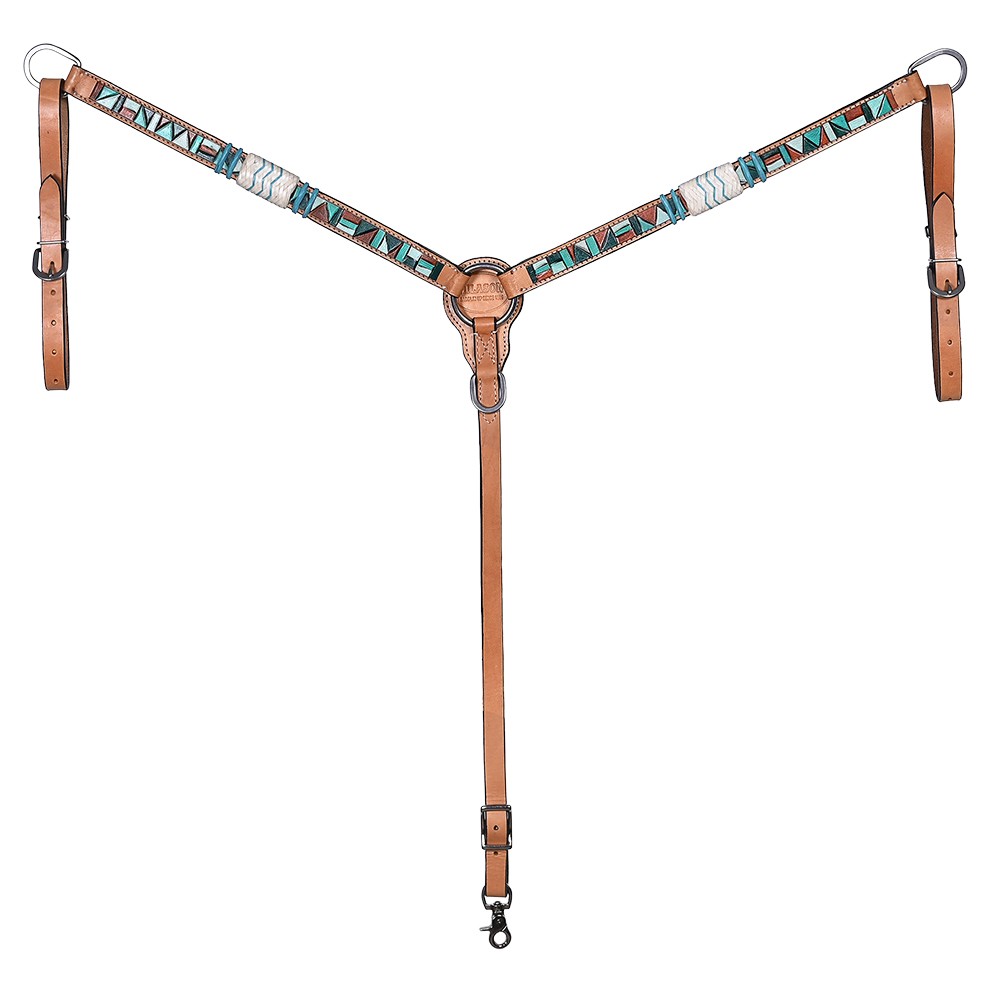 Hilason Western Horse Hand Painted American Leather Breast Collar Rawhide