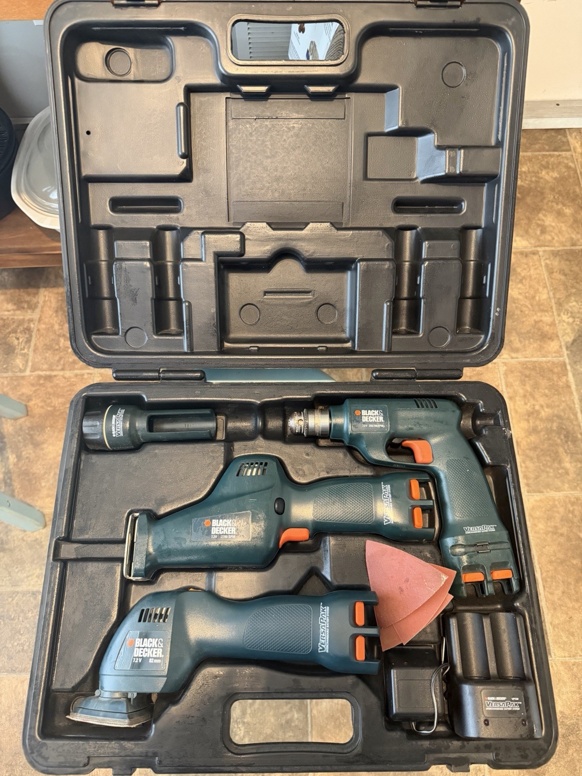 BLACK+DECKER VersaPak Drill Sander Flashlight Battery 7.2V 12V Green
