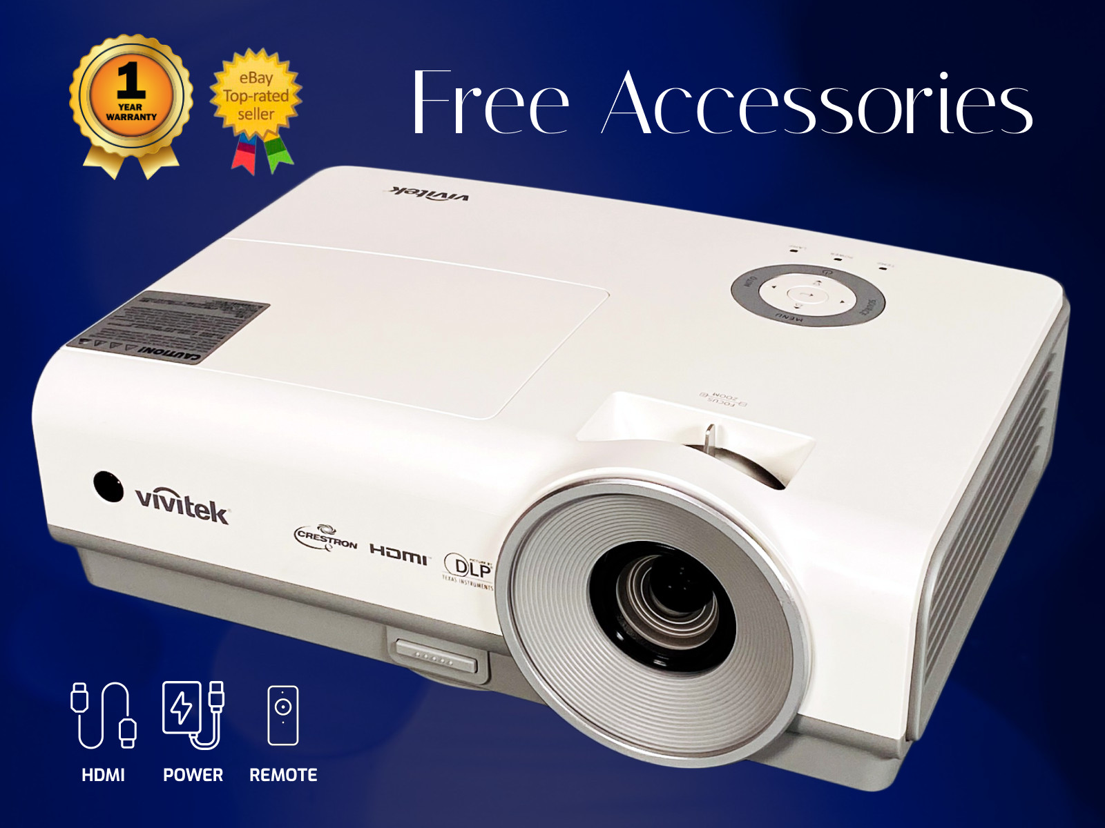 REFURBISHED Vivitek D859 DLP Projector Portable Design 4K 3600 Lumens 3D w/Kit ✅