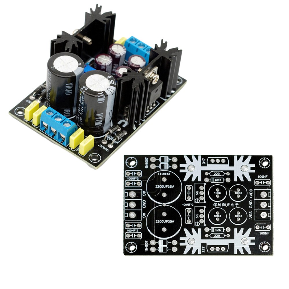 LM317/LM337 Adjustable Regulated Power Supply Board AC-DC 0-28V Kit Components N