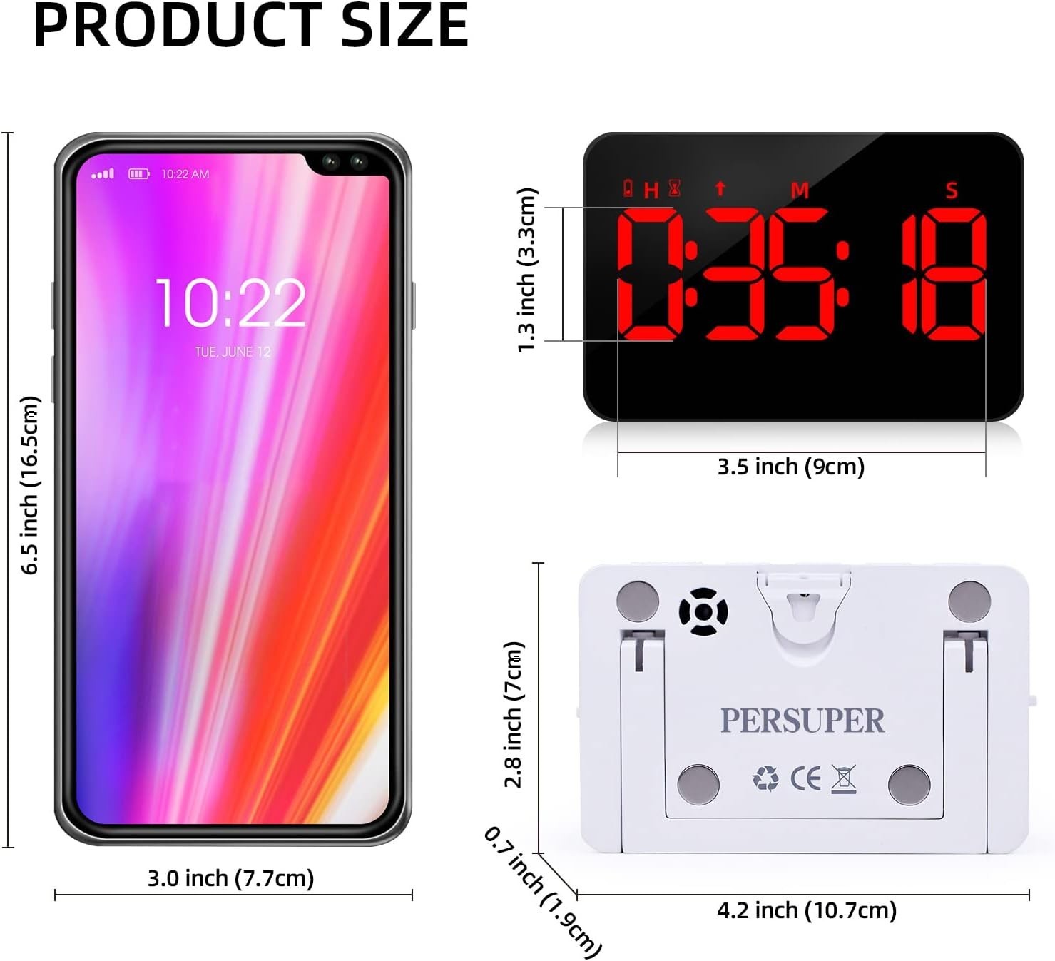 Kitchen Digital Timer, Count Down Up, Rechargeable, Vibration Mode | Adjustab...