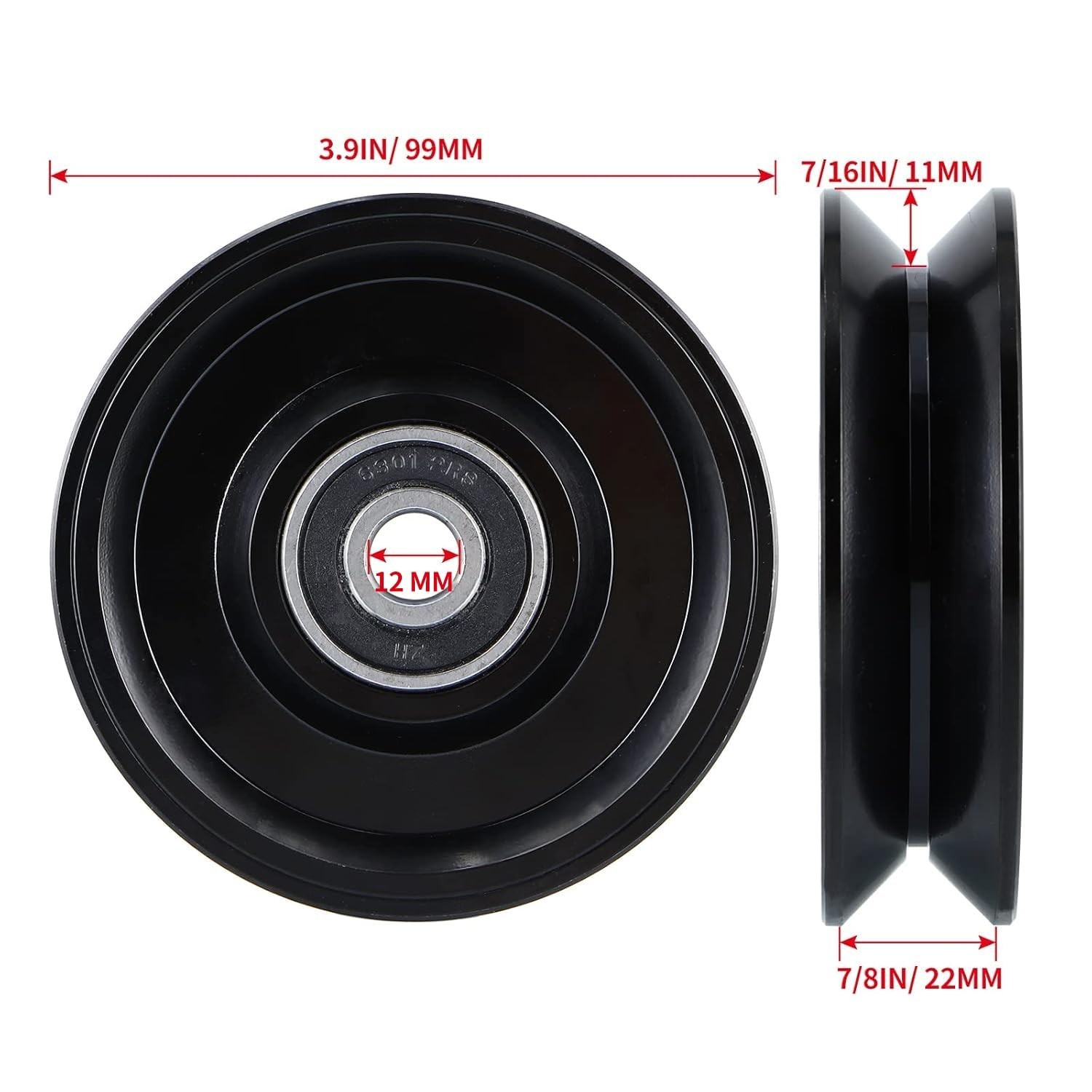 Skelang V Groove Wheel 4 Inches, Slide Gate Wheel with Double Bearings, Rolli...