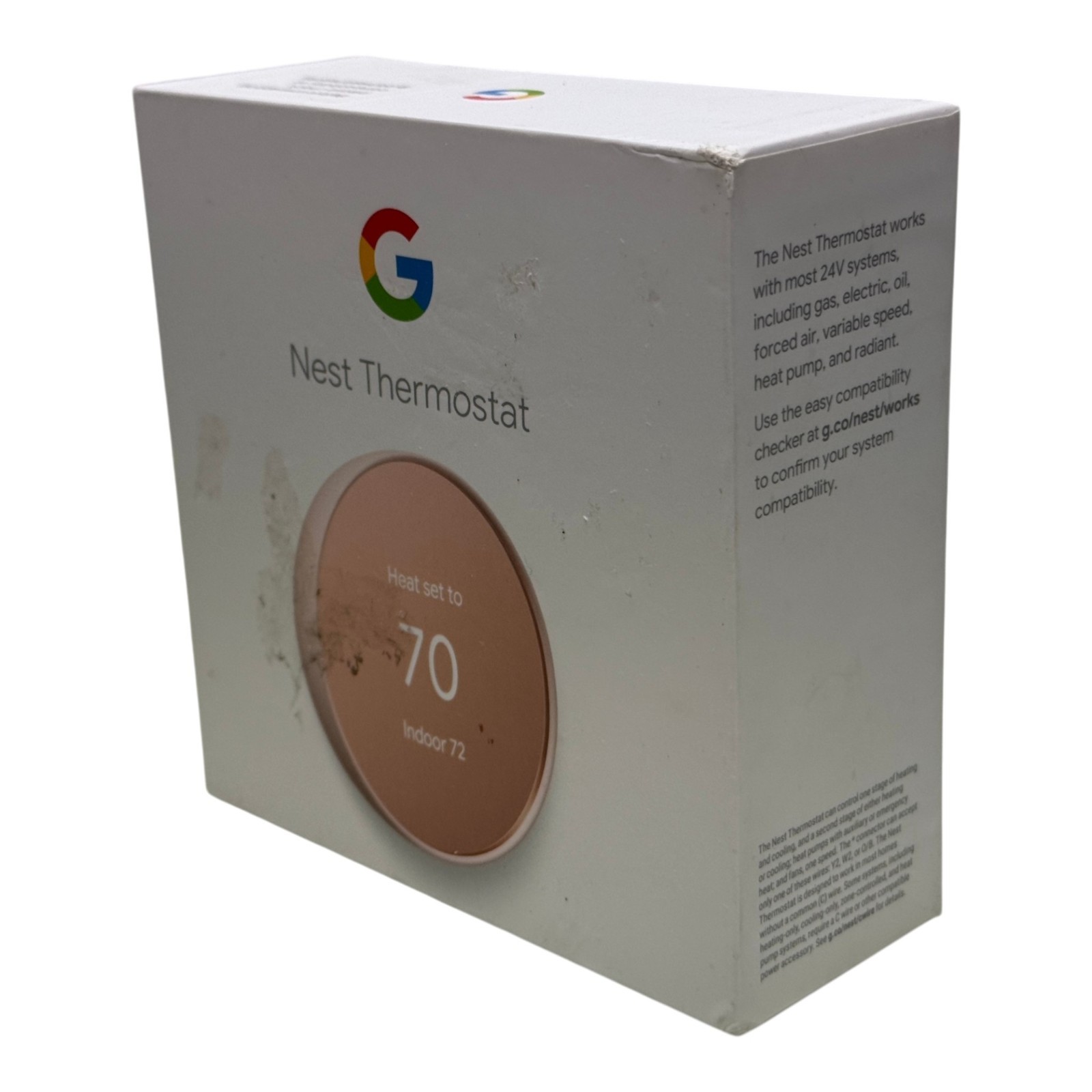 Google Nest Thermostat GA02082-US Smart WiFi Programmable Sand Open Box