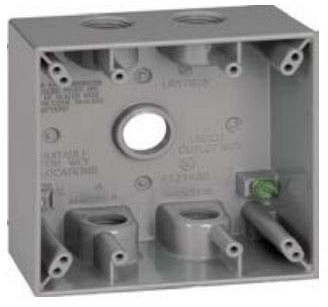 BWF DTB-100V 1 IN Deep Weatherproof Outlet Box 2-Gang PVC