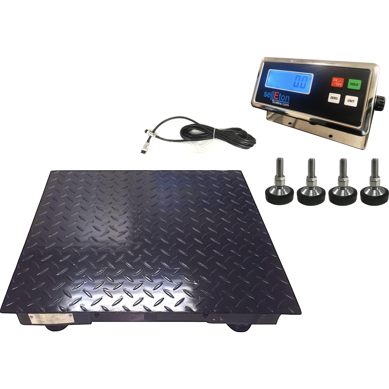 5000 LBS Digital Industry Shipping Postal 24” x 24” (2’ x 2’) Floor Scale Black