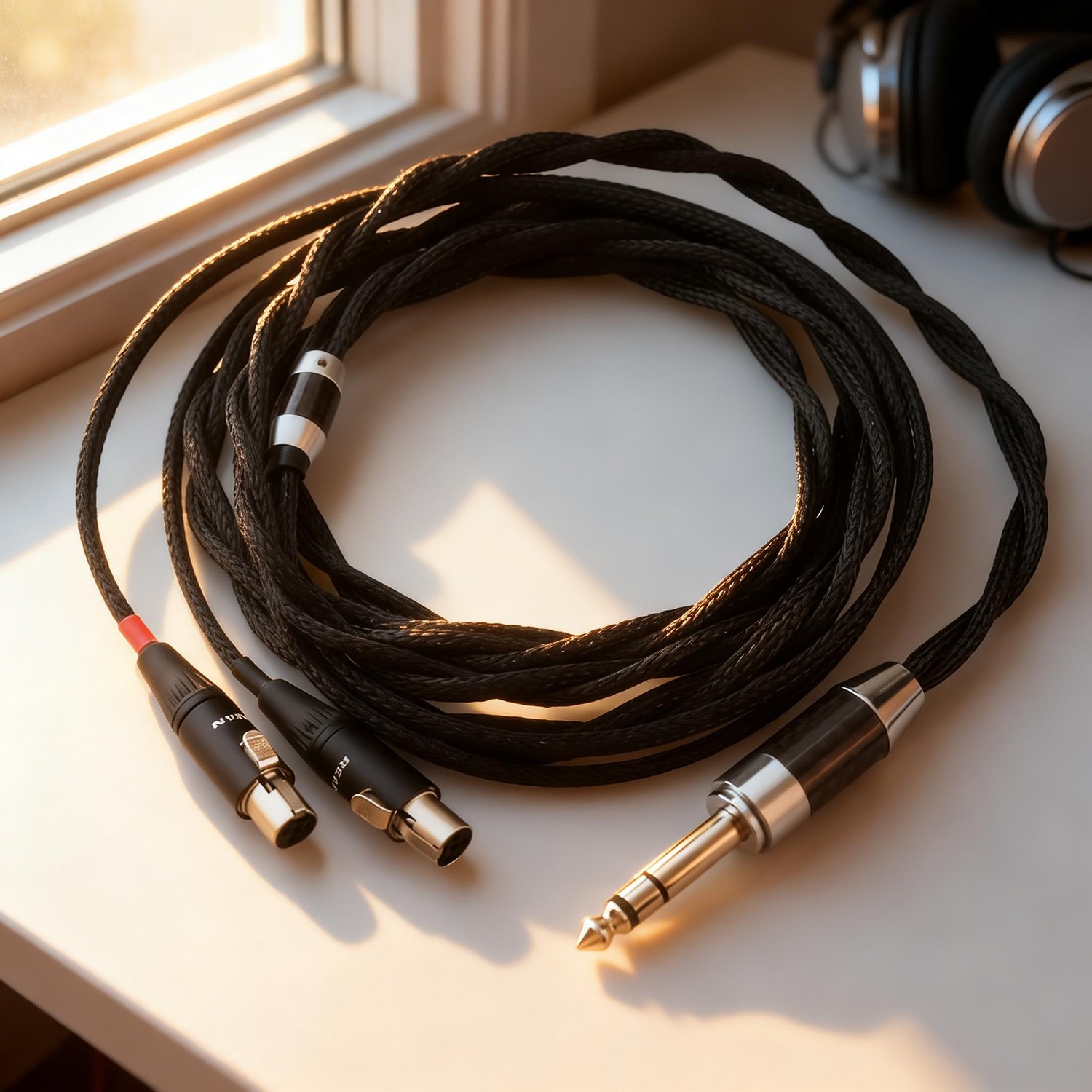6.35mm Plug to 4Pin Mini XLR Headphone Upgrade Cable for Audeze LCD3 LCD2 LCD4