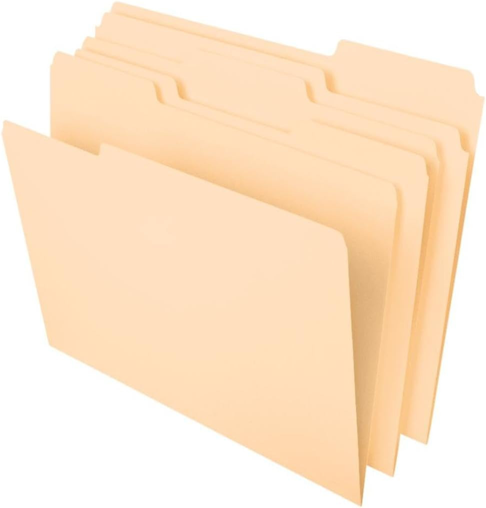 Pendaflex Standard Manila File Folders Letter Size 100 Count Assorted Tabs