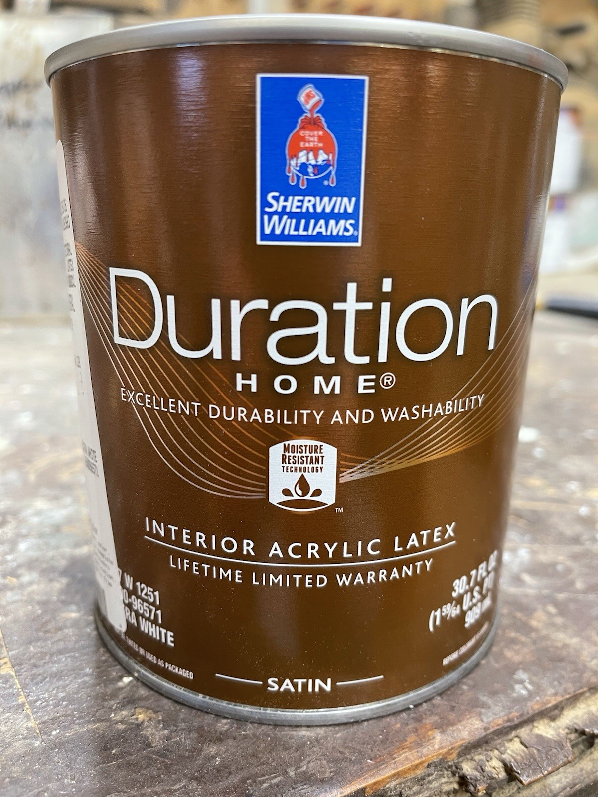 1 Qt. Sherwin Williams Duration Interior Satin Paint Custom Decoupage Off-White