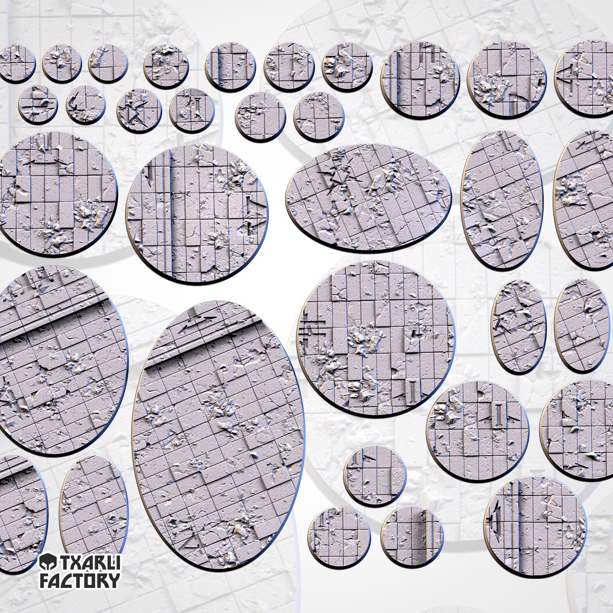 Ruined Destroyed Palace Base Toppers - TXARLI Factory 40k AOS Wargaming
