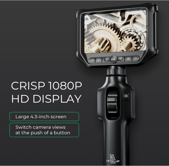 Cámara endoscópica 360° de doble lente, articulada 6 mm para autos y tuberías/ N
