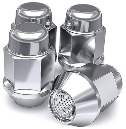 1704S-4 Chrome 1/2"-20 Bulge Acorn Lug Nut 3/4" Hex CHROME 4 Pack