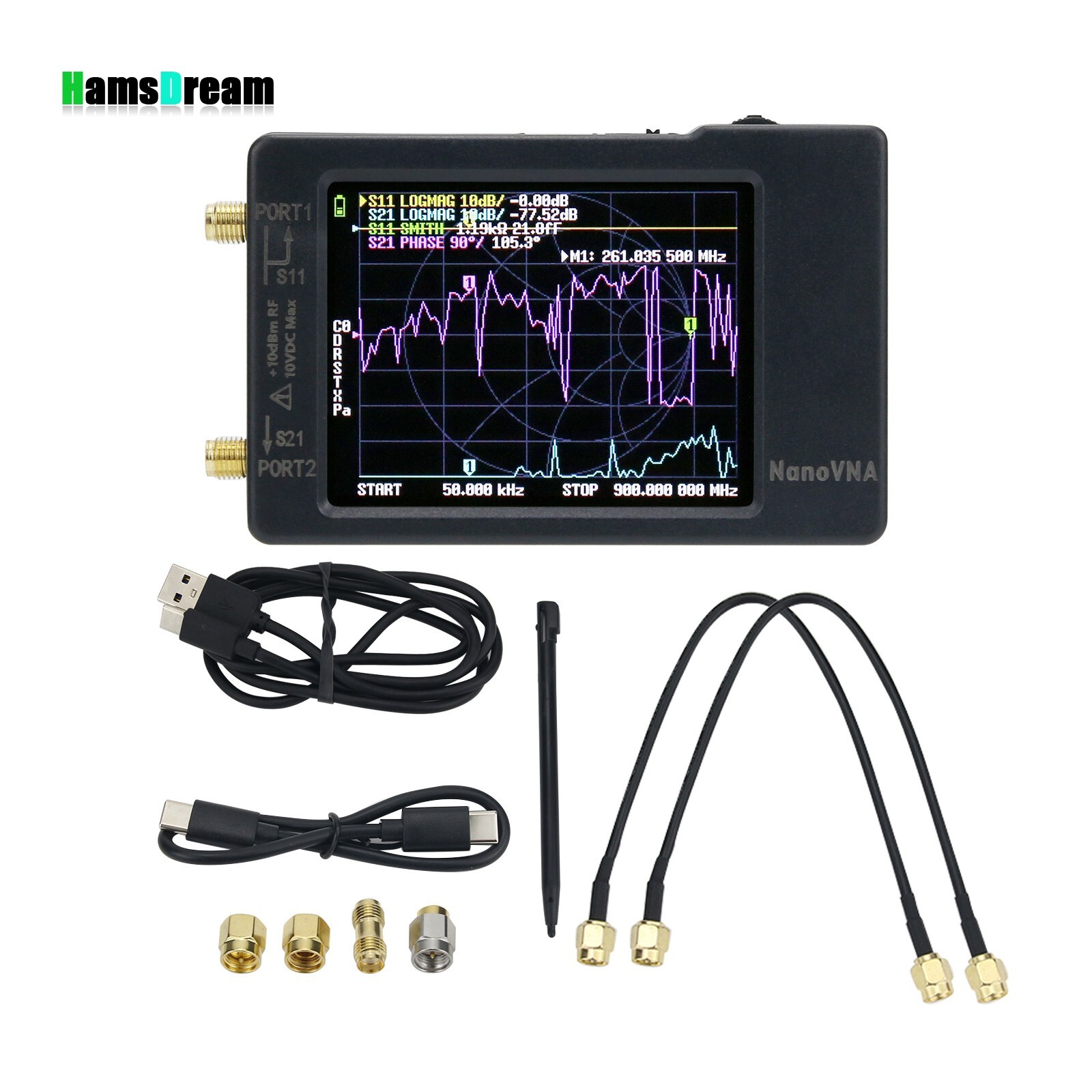 NanoVNA 50KHz-1.5GHz Very Tiny Handheld Vector Network Analyzer MF HF VHF