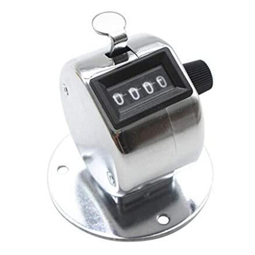 4 Digit Number Dual Clicker Golf Hand Tally Counter metal case with base