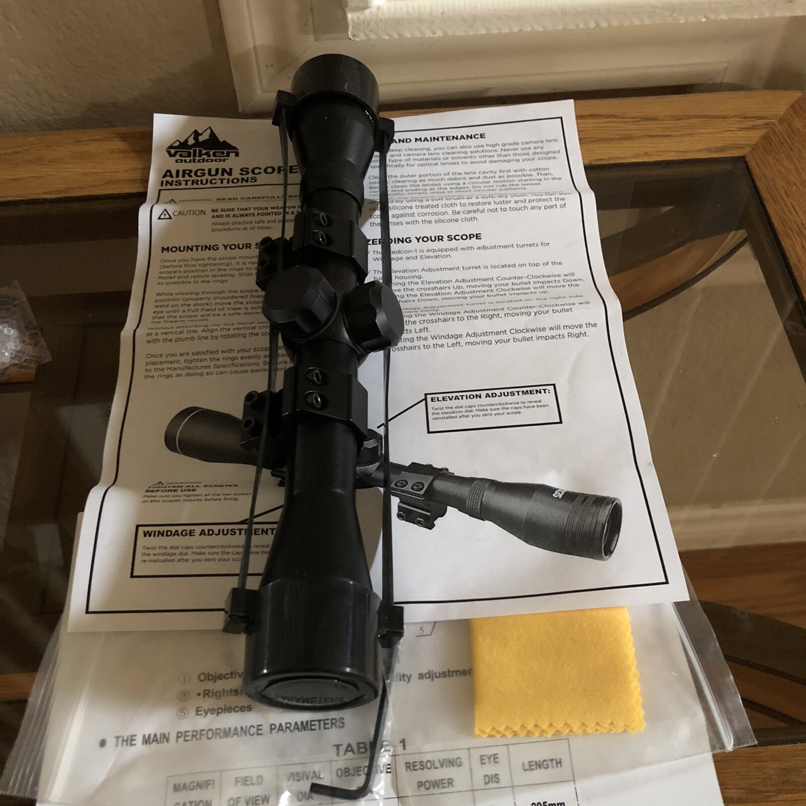 Valken Optics Airgun Scope 4x32 With Rings(11mm Dt) NEW