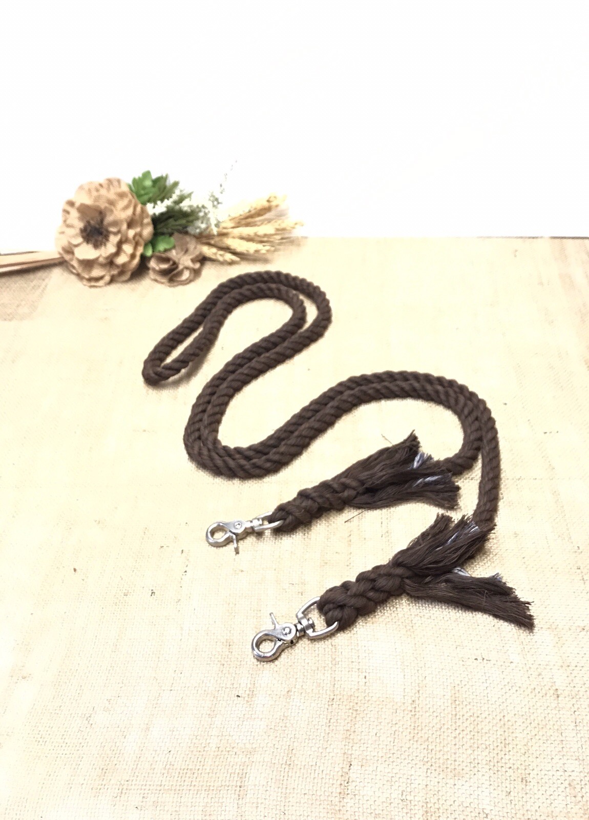 Pony Reins Brown  1/2” Soft Cotton
