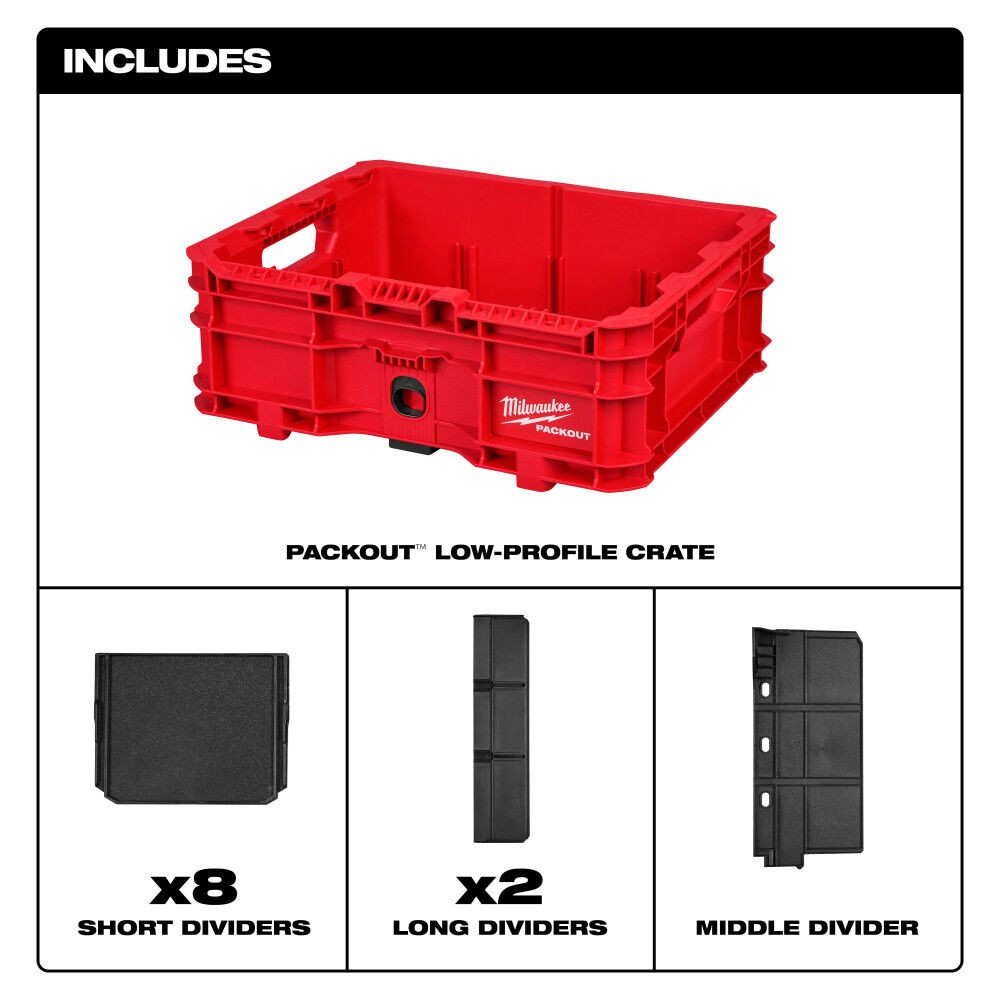 Milwaukee Packout Low-Profile Crate