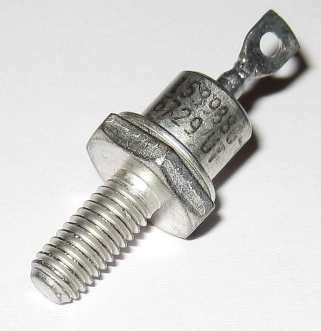 Compact Cathode Stud Power Supply Blocking Diode - 30 mm Long x 11 mm Dia.