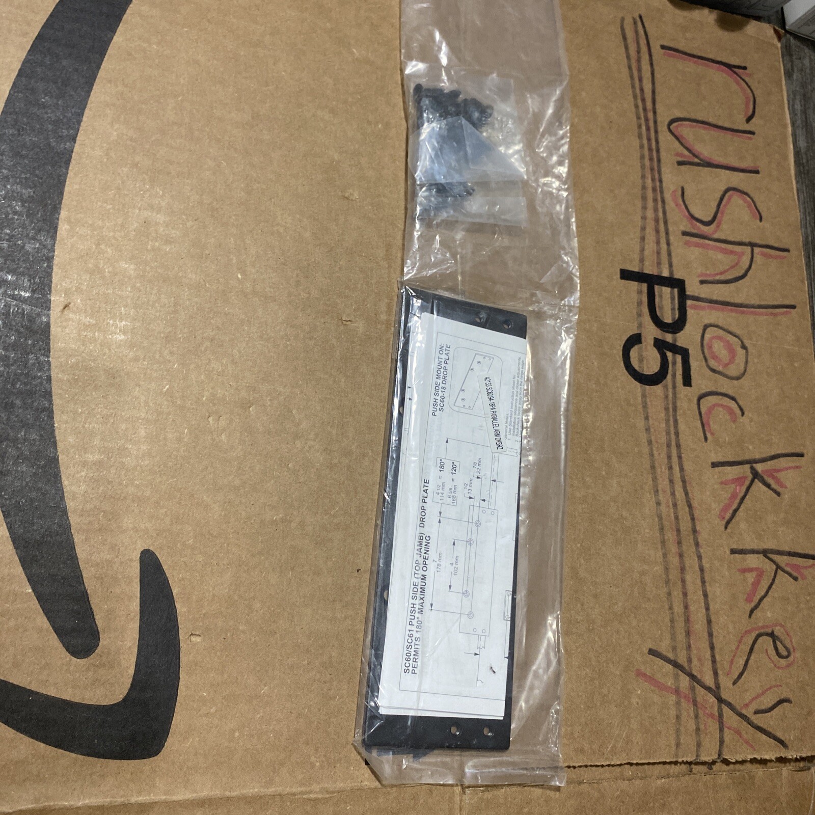 Brand New-Falcon SC60/94-18PA Door Closer Counting Plate Push Side DKBRZ