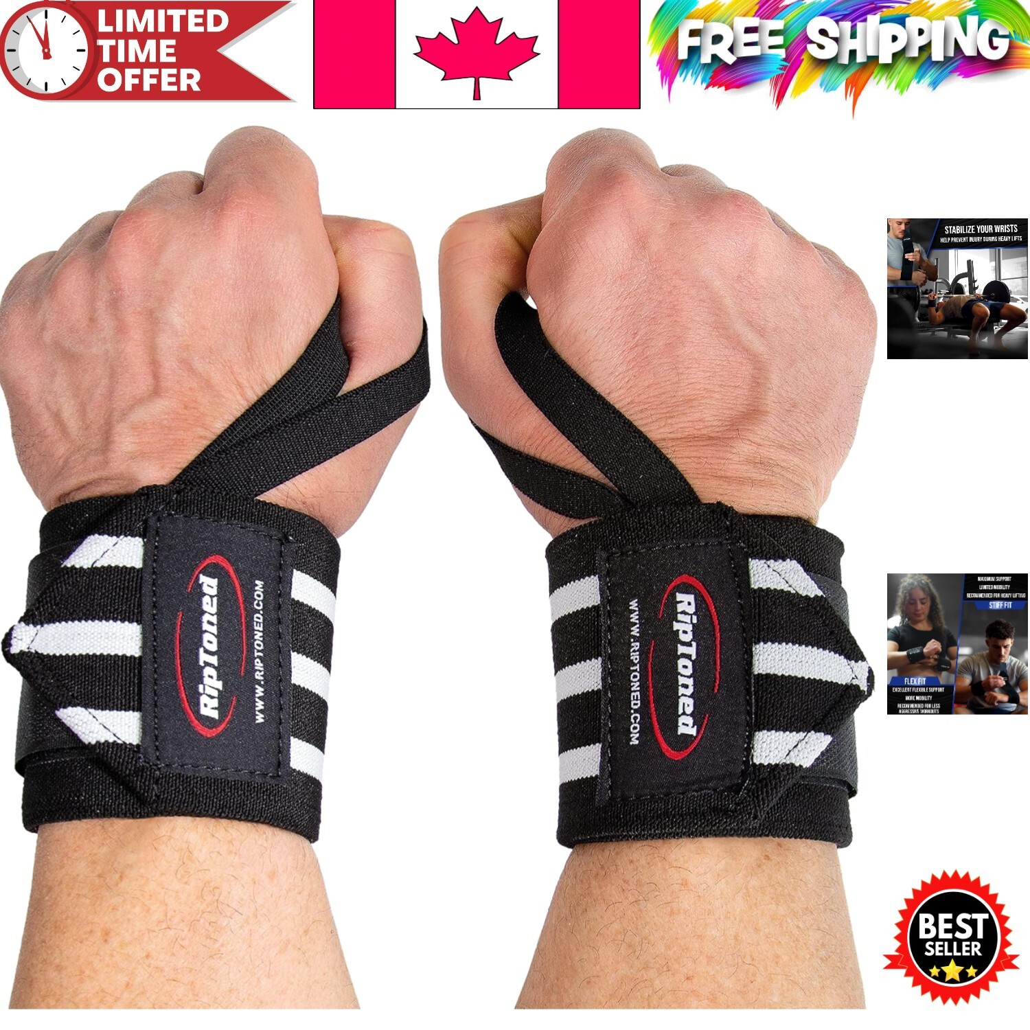 Versatile 18” Wrist Wraps for Weightlifting - Durable Support for All Levels