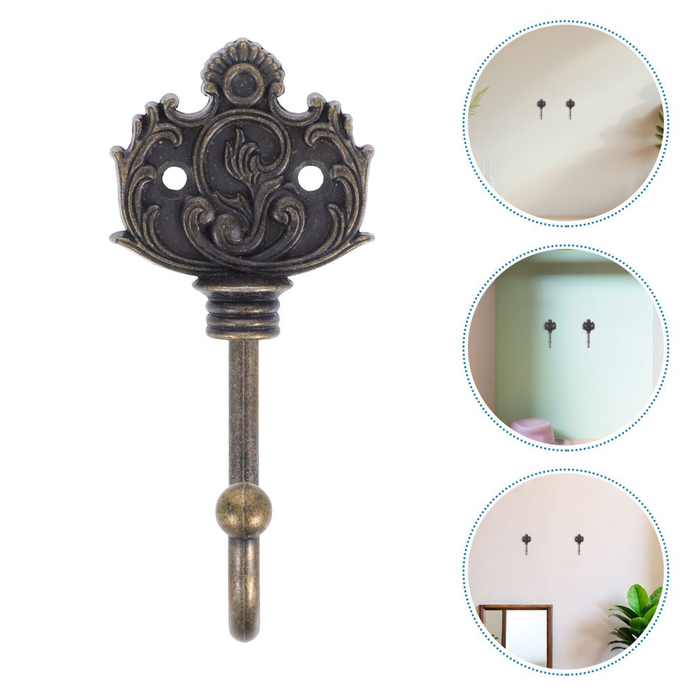 5Pcs Golden Iron Wall Hooks for Home Decorative Coat Key Hanging with Screws