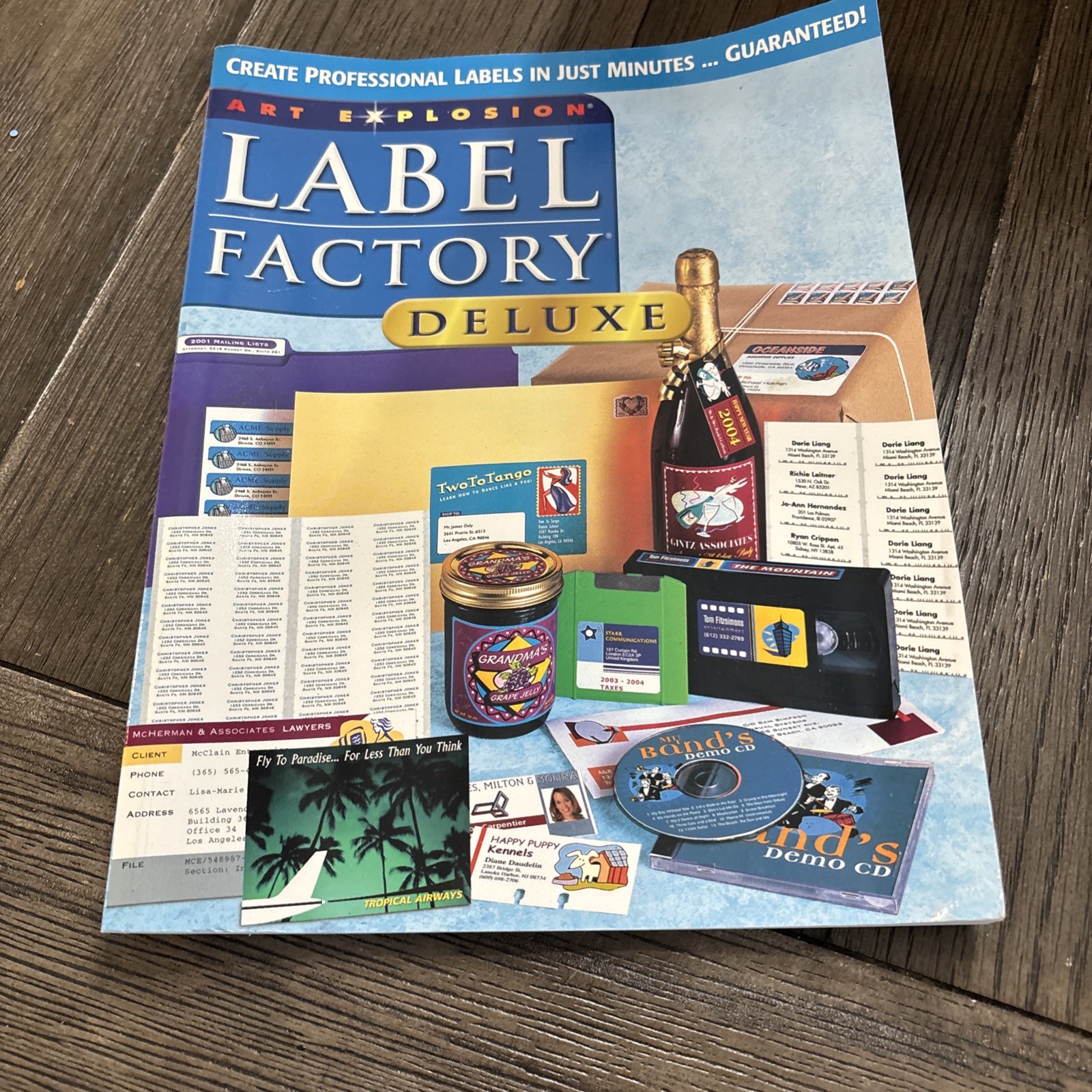 Art Explosion Label Factory Deluxe By Nova Development. Manual-Book ONLY