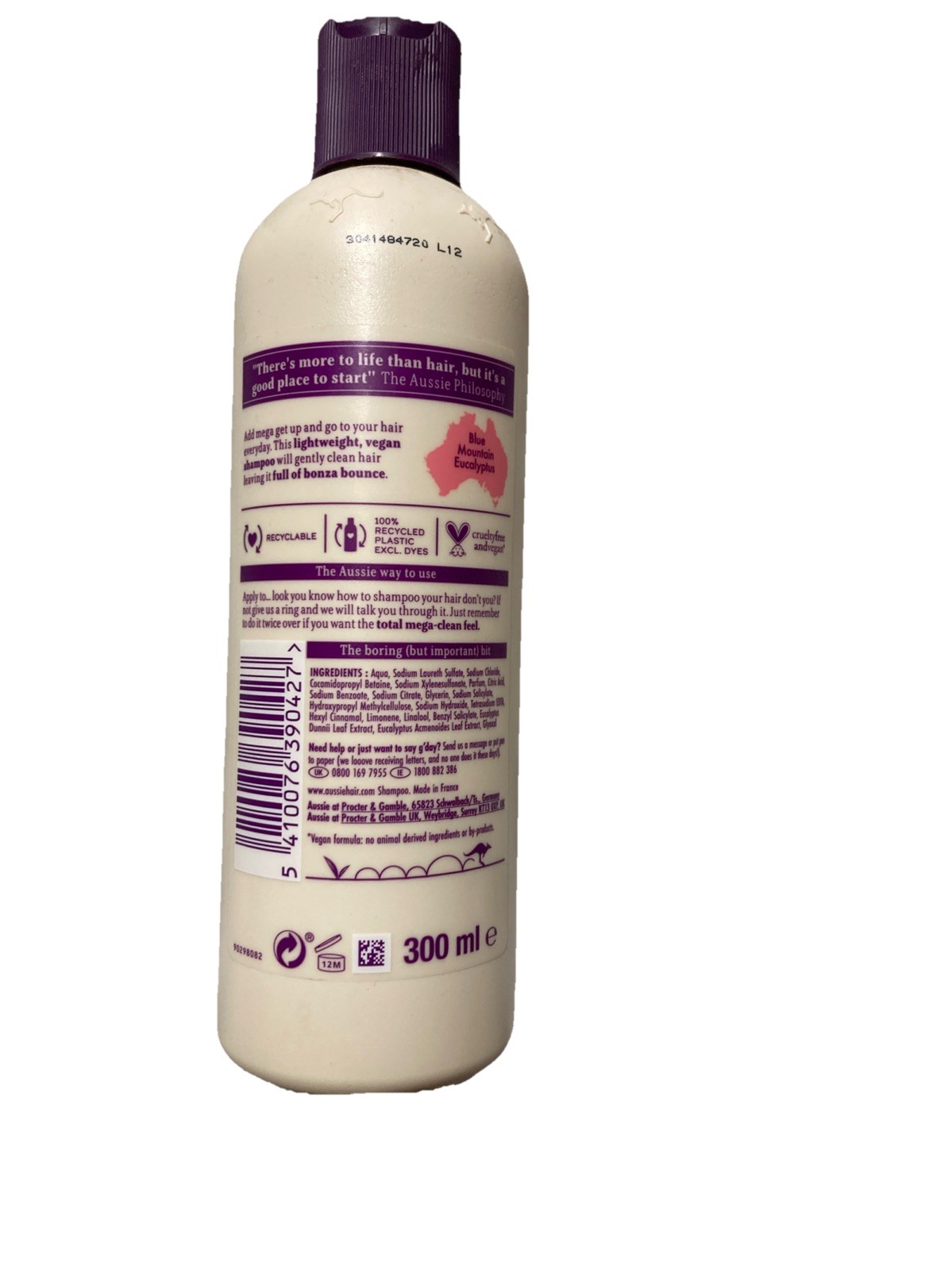 Aussie Might Mega Shampoo W/ Blue Mountain Australian Eucalyptus Extract 300ml