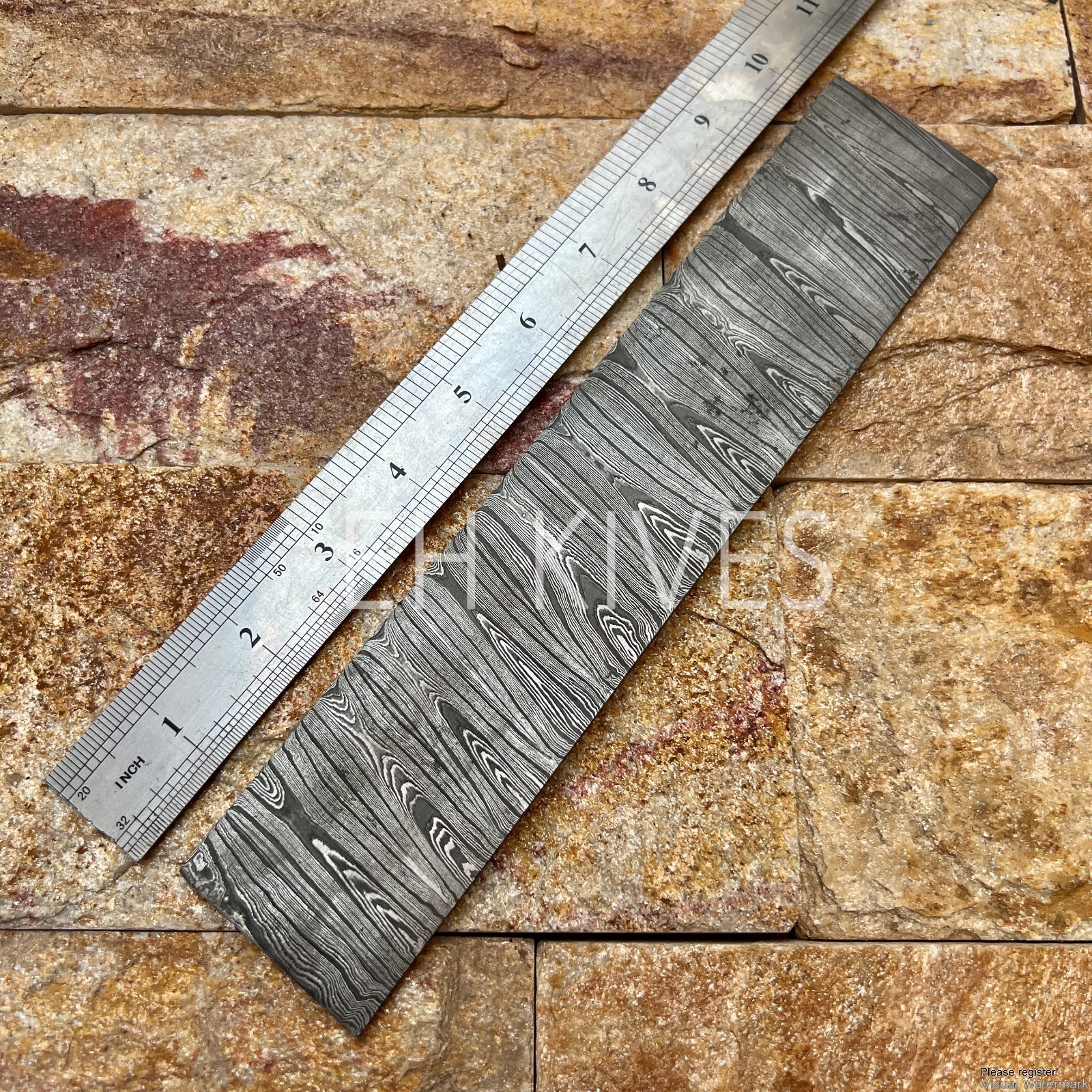 10''handmade damascus steel Twist blank billet for knifemaking