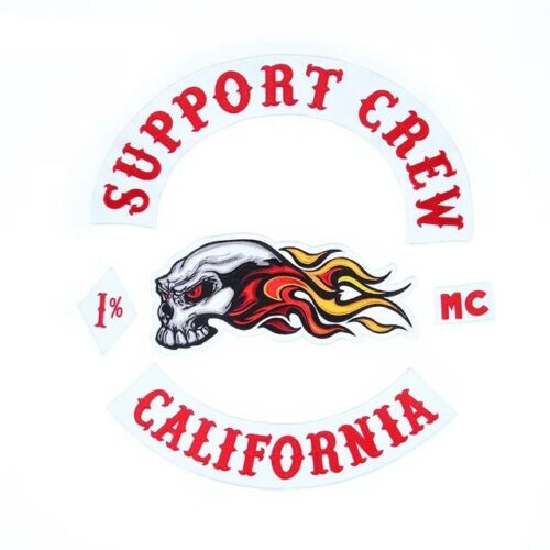 SUPPORT CREW PATCH SET MOTORCYCLE Club Biker MC EMBROIDERED IRON JACKET LEATHER