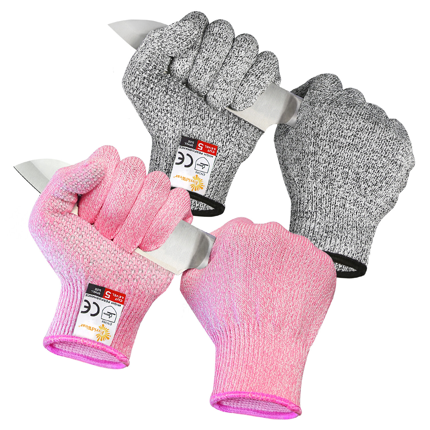 EvridWear Cut Resistant Glove Food Grade Level 5 Safety Protection Kitchen2Pairs