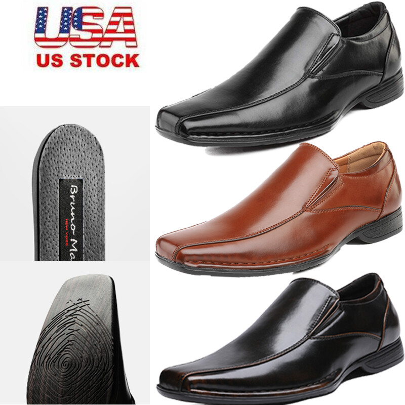 Men's Formal Dress Oxford Shoes Classic Square Toe Slip On Loafer Shoes US Size